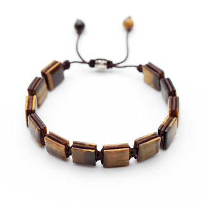 MINIMALIST SHAMBALA BRACELET · TIGER EYE (BOHO STYLE) - Healing natural stone bracelet