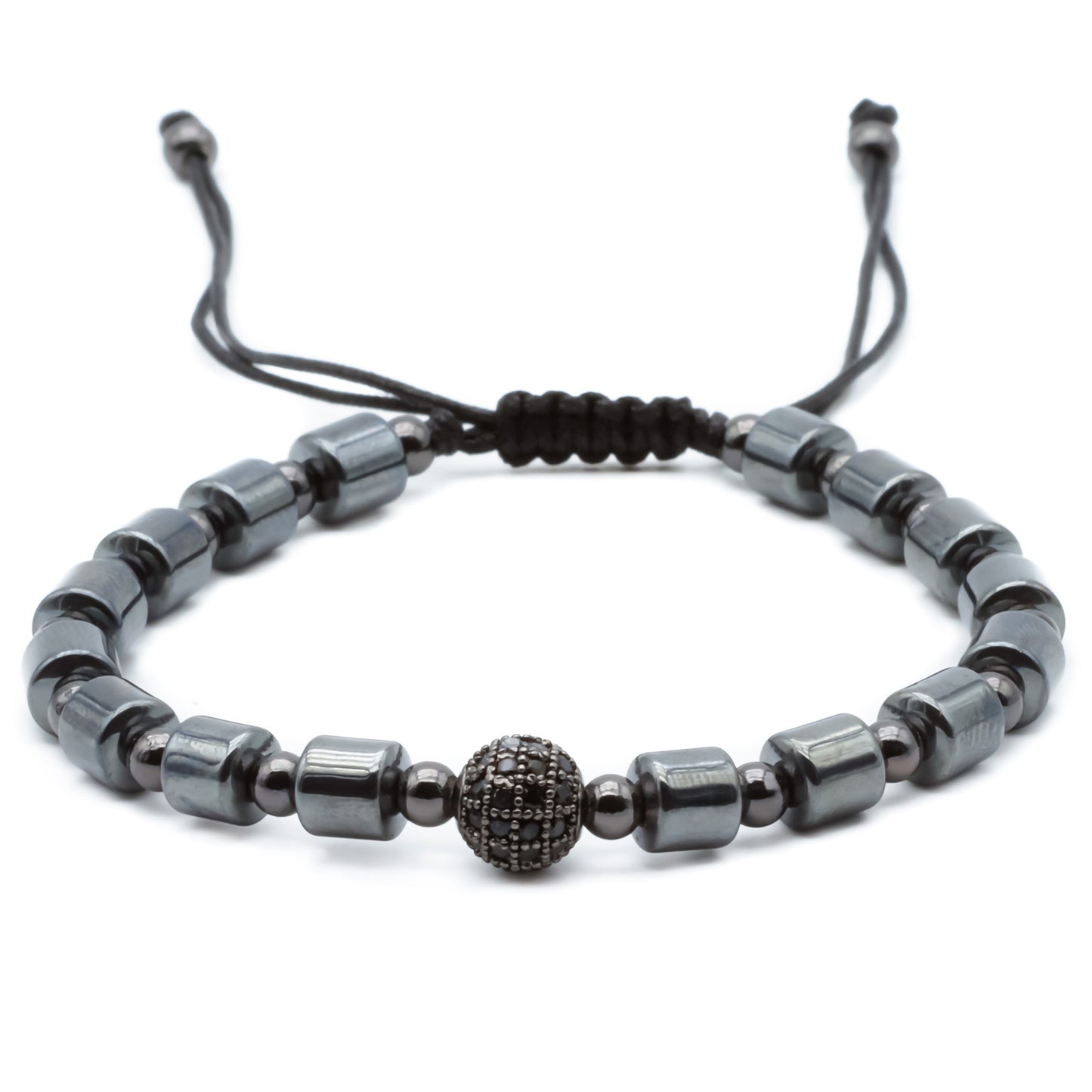 PULSERA DE HEMATITA CZ - Pulsera de Hematita con cz para hombre