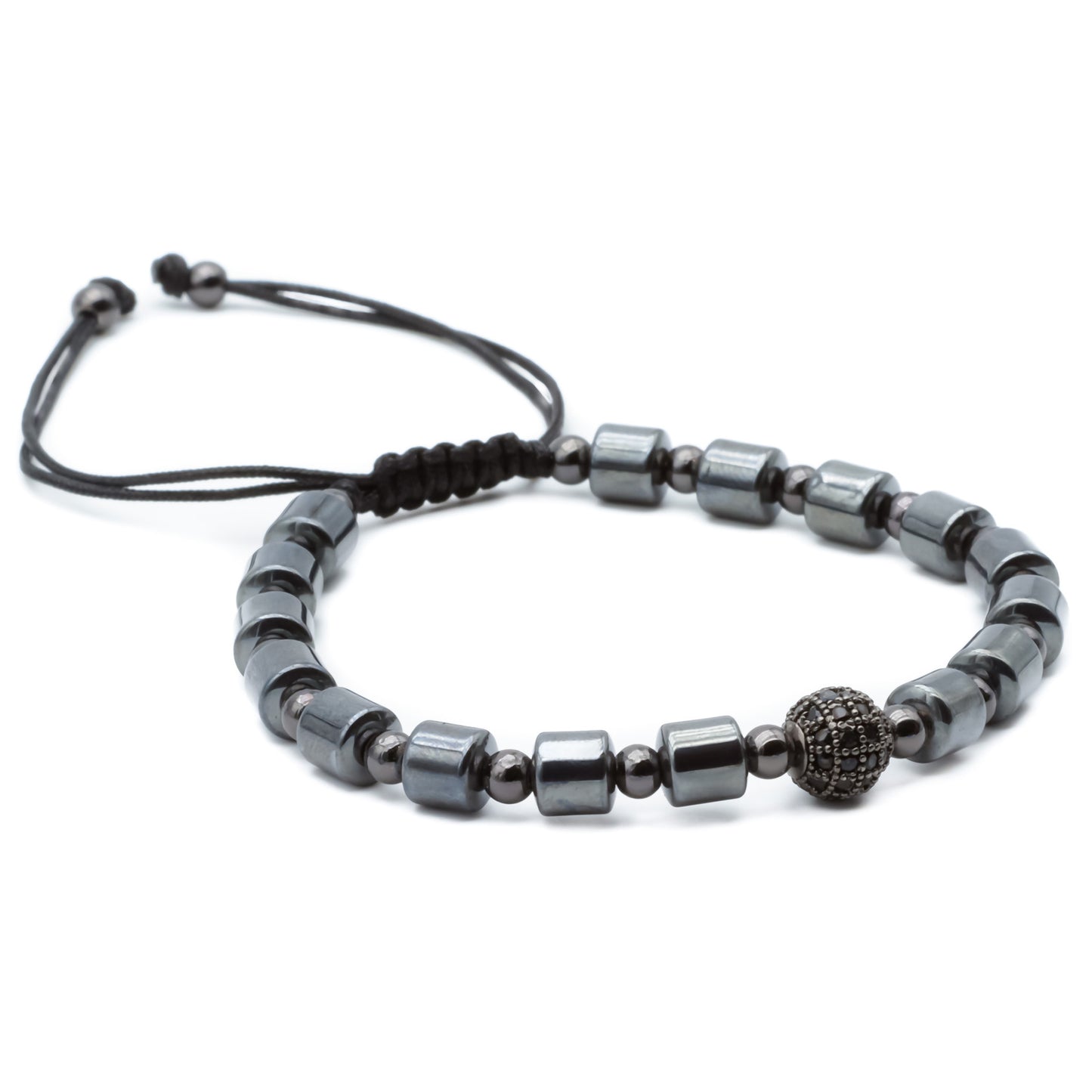 PULSERA DE HEMATITA CZ - Pulsera de Hematita con cz para hombre