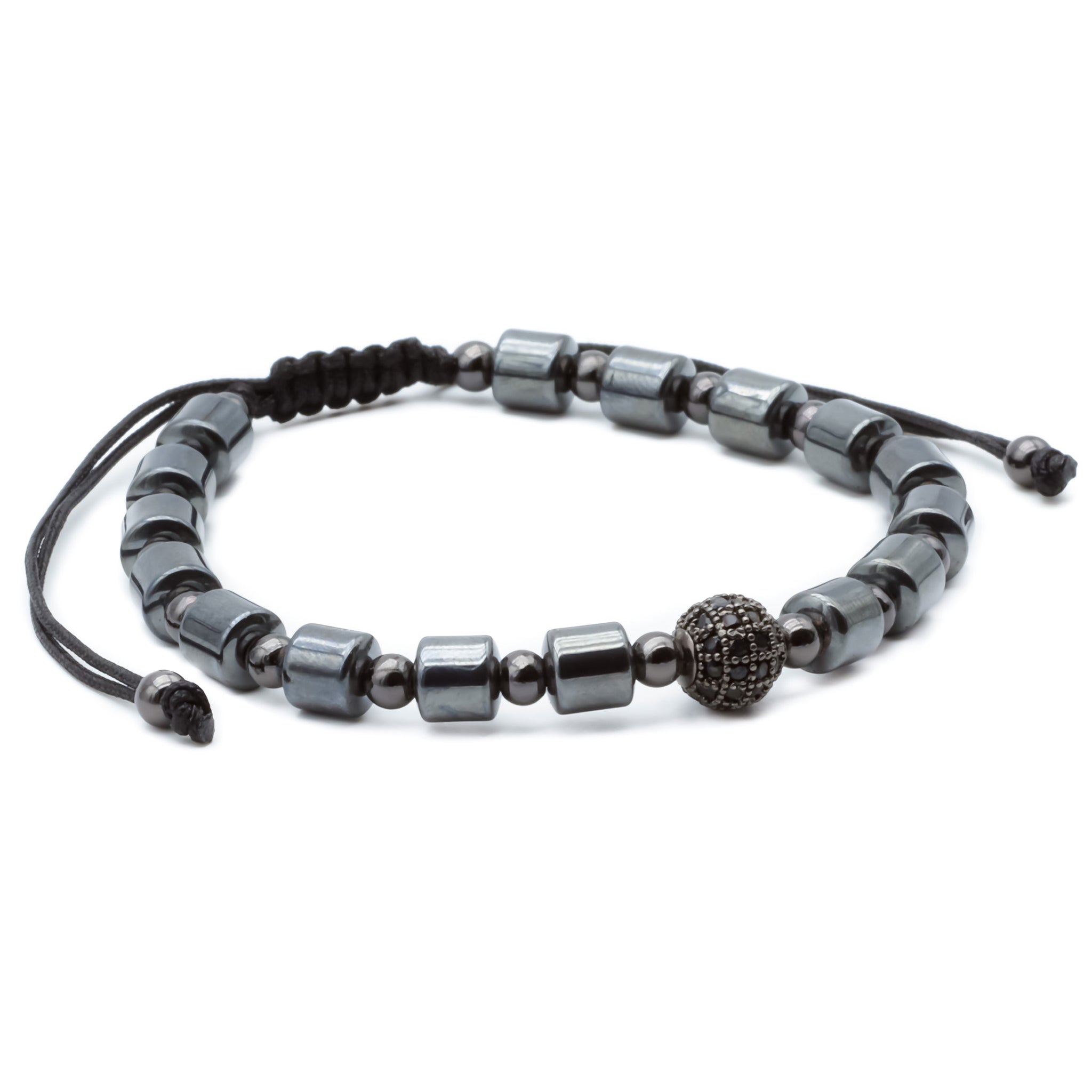 Bracelet Shamballa de Hematita, Natural Stone, Bracelet Man