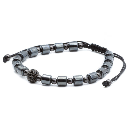 PULSERA DE HEMATITA CZ - Pulsera de Hematita con cz para hombre