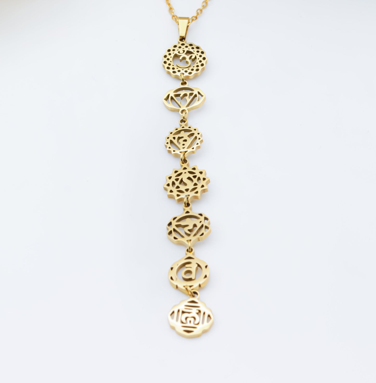 COLGANTE 7 CHAKRA BAÑO DE ORO 18K