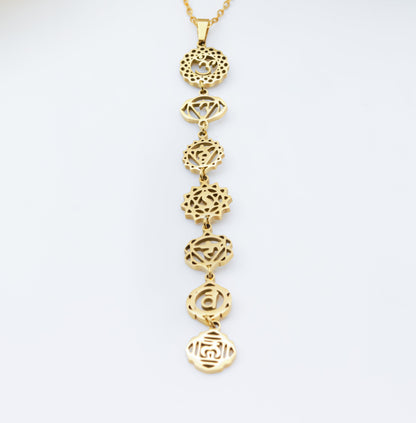 COLGANTE 7 CHAKRA BAÑO DE ORO 18K