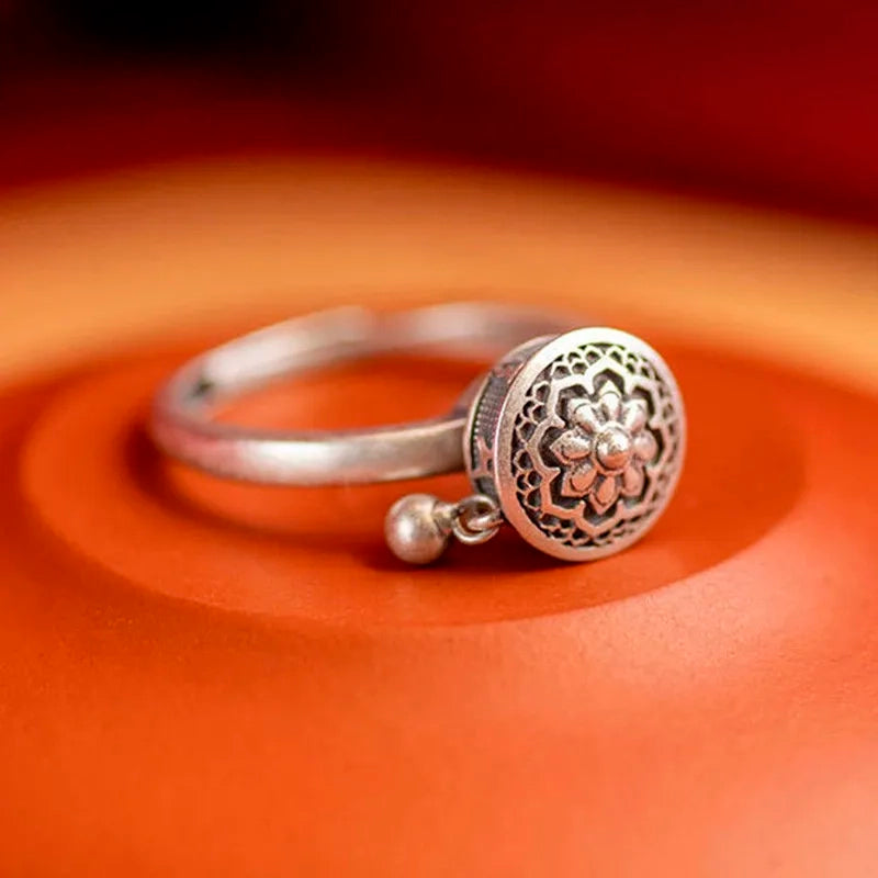 MANDALA FLOWER RING · TIBETAN ROTATING RING