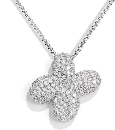 Colgante Plateado Inicial con circonita pavé