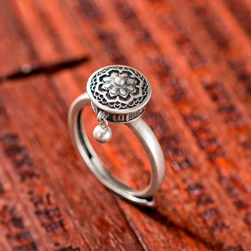 MANDALA FLOWER RING · TIBETAN ROTATING RING