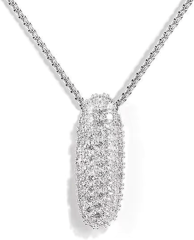 Colgante Plateado Inicial con circonita pavé