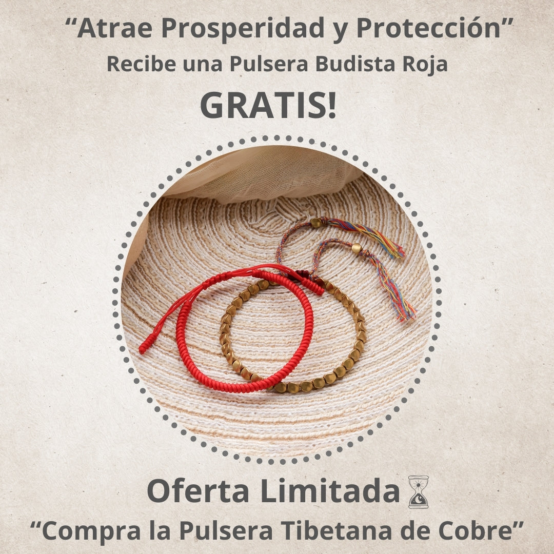 PROSPERIDAD - Pulsera tibetana de cuentas de cobre,  Obtén Tu Regalo GRATIS