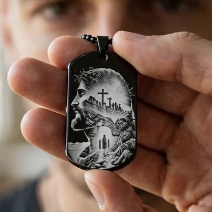 Colgante para Hombre Grabado Láser con Diseño Espiritual | Regalo con Significado