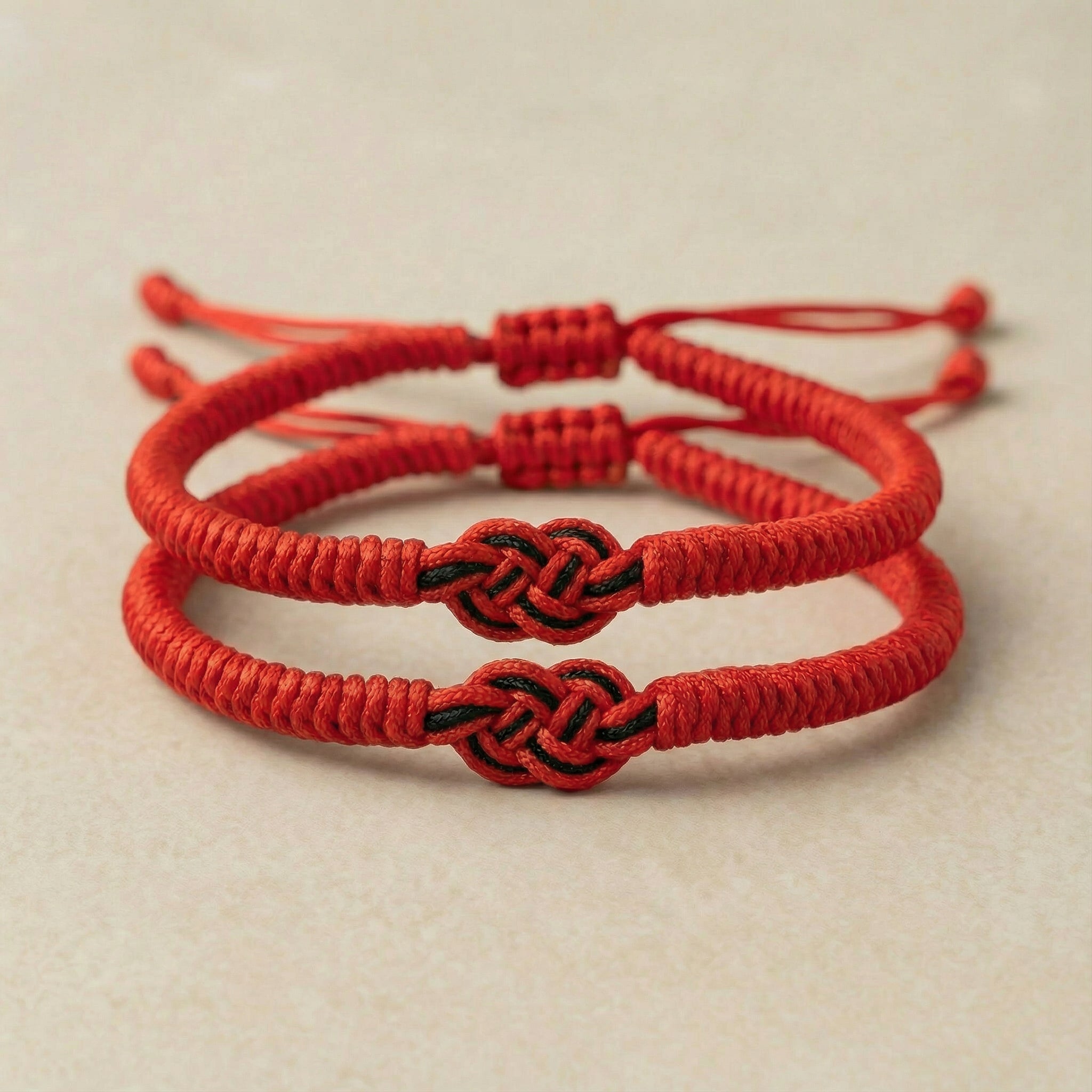 HARMONY - Set of handmade Buddhist Lucky Knot Bracelets