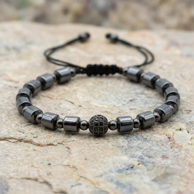 Bracelet Shamballa de Hematita, Natural Stone, Bracelet Man