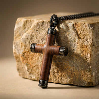 Colgante de Cruz de Madera Artesanal para Hombre | Regalo con Significado
