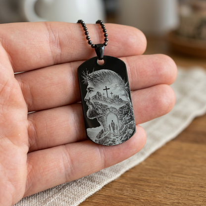 Colgante para Hombre Grabado Láser con Diseño Espiritual | Regalo con Significado