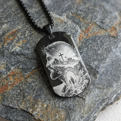 Colgante para Hombre Grabado Láser con Diseño Espiritual | Regalo con Significado