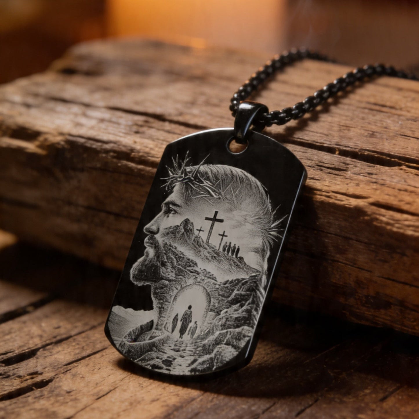 Colgante para Hombre Grabado Láser con Diseño Espiritual | Regalo con Significado