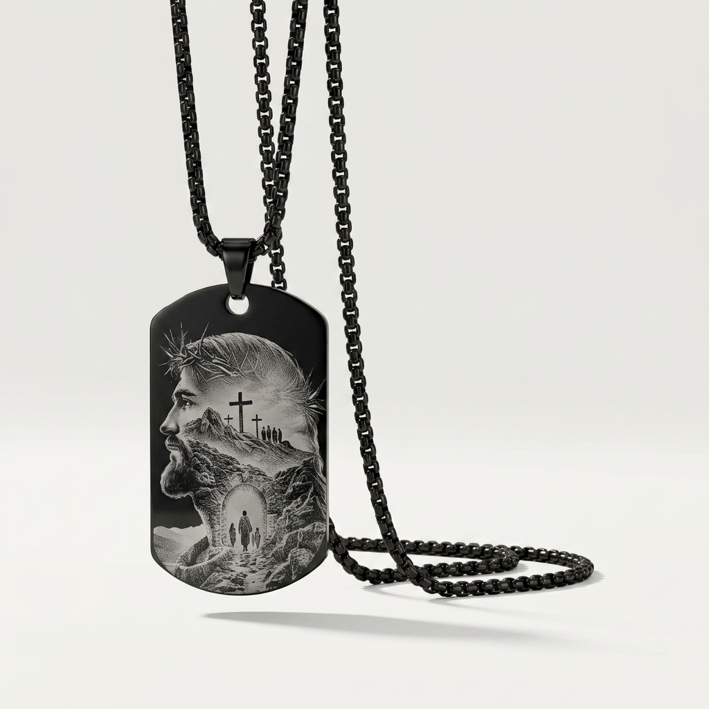 Colgante para Hombre Grabado Láser con Diseño Espiritual | Regalo con Significado