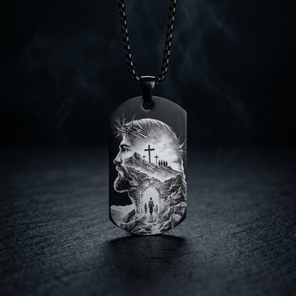 Colgante para Hombre Grabado Láser con Diseño Espiritual | Regalo con Significado