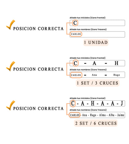 Cruz de Madera Grabada a Láser con Nombre y Inicial | Un Símbolo Único y Personal