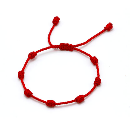 Red bracelet seven knots, red bracelet 7 knots of luck , KABBALAH,protection,