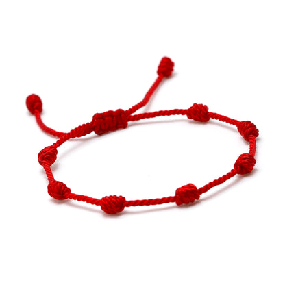 Red bracelet seven knots, red bracelet 7 knots of luck , KABBALAH,protection,