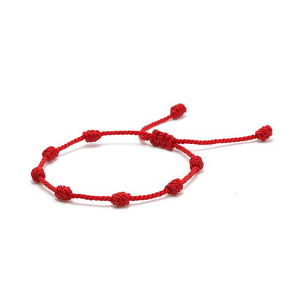 Red bracelet seven knots, red bracelet 7 knots of luck , KABBALAH,protection,