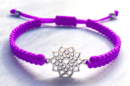 Pulsera Séptimo Chakra Sahasrara, cromoterapia, con afirmaciones