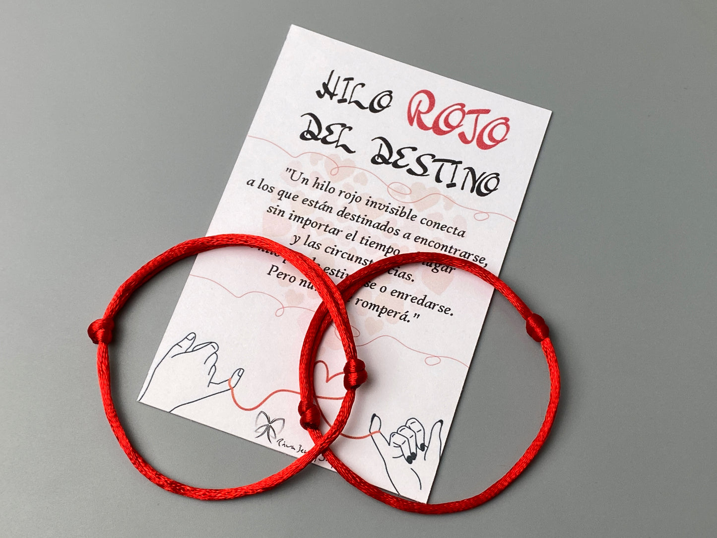 Red thread of destination, pair bracelet with card, red thread bracelet