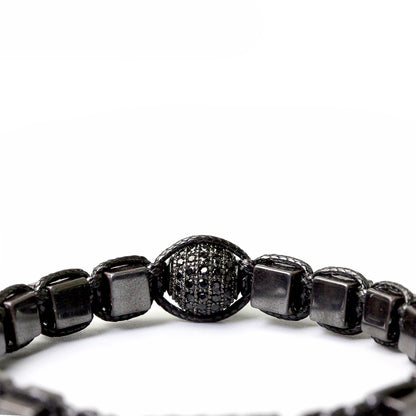 Bracelet Shamballa de Hematita, Natural Stone, Bracelet Man