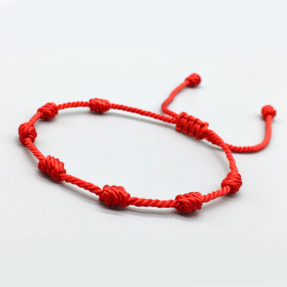 Pulsera roja 7 nudos