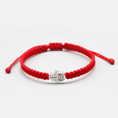 Pulsera Hamsa, macrame, proteccion.