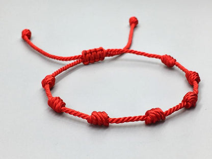 Pulsera roja 7 nudos