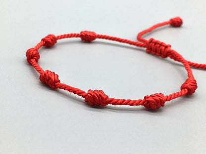 Pulsera roja 7 nudos