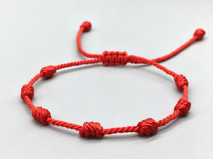 Pulsera roja 7 nudos