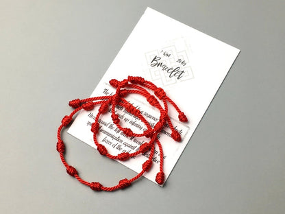 Pulsera roja 7 nudos